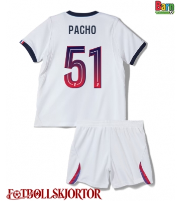 Paris Saint-Germain Willian Pacho #51 Borta Kläder Barn 2026-27 Kortärmad (+ Korta byxor)
